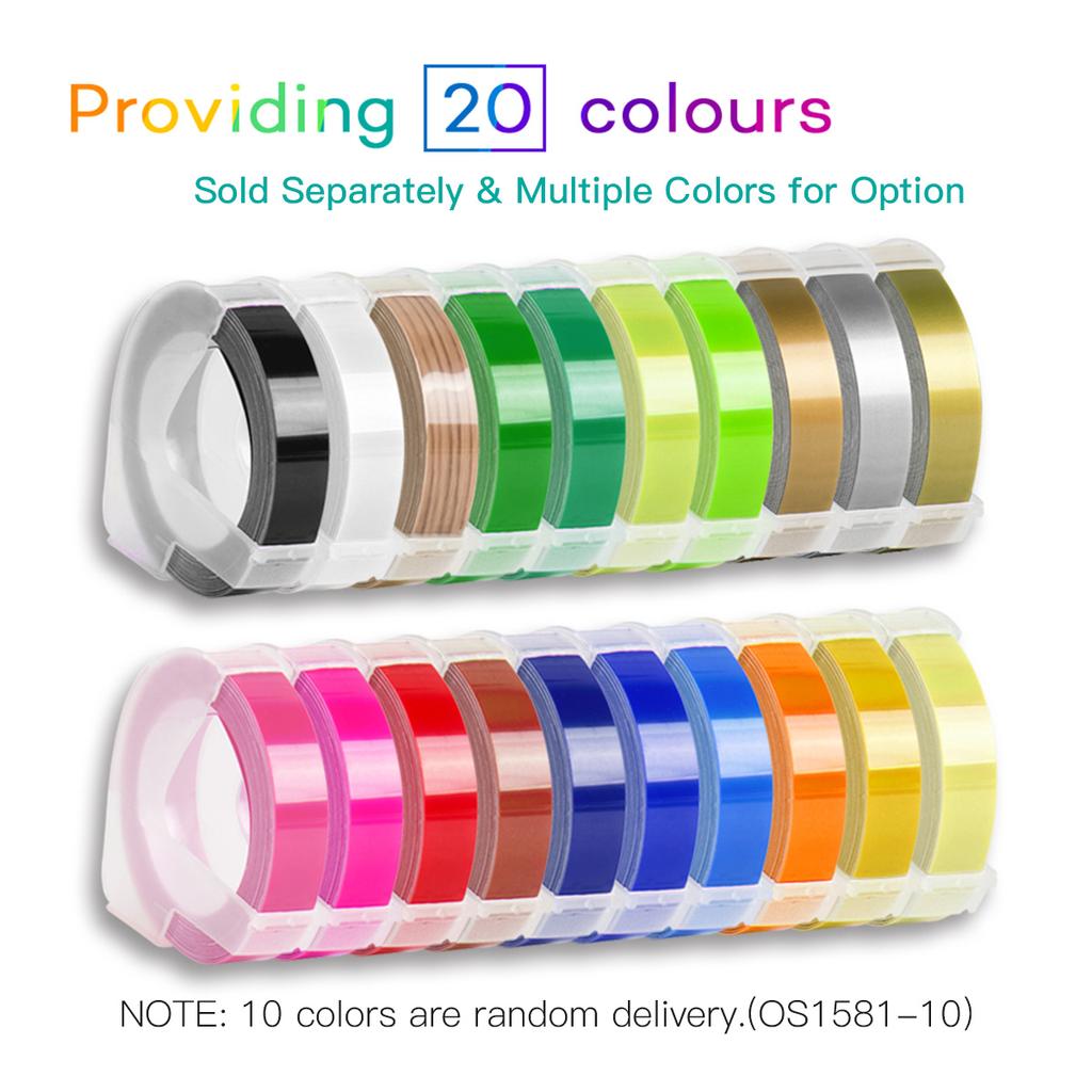 Запасная лента для 3D-пластмассового тиснения этикеток для устройства для изготовления этикеток DYMO 12965 1610 с 3/8 дюйма * 9,8 футов, 1 шт.