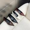 2025 Spring and Autumn New Korean Version Pointed-toed Stiletto High Heels Women's Low-heeled Versatile Temperament One-pedal Work Shoes