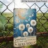 2D Flat, 1pc Vintage "Sometimes I Just Look Up" Memorial Aluminium Sign - 8"x12" Rustic Dandelion & Moon Wall Art, Sympathy Gift for Grief