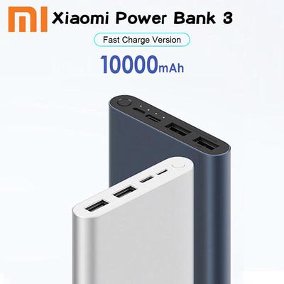 Xiaomi Оригинальный внешний аккумулятор Mi Power Bank 3 емкостью 10000 мАч, 22,5 Вт, быстрая зарядка, алюминиевый аккумулятор с двумя USB-портами, 10000 мАч