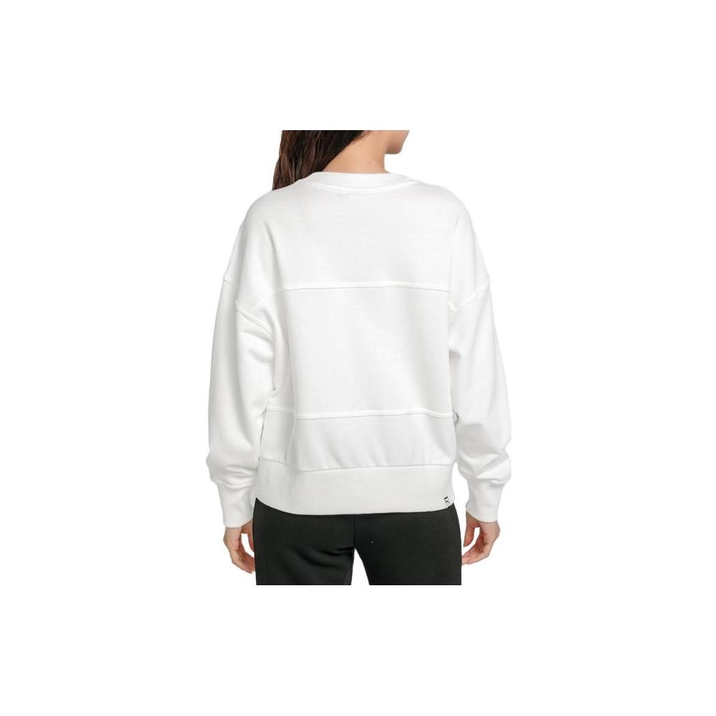 Puma Solid Color Crew Neck Pullover Long Sleeve Sweatshirt Women Sweatshirt White 531435-02