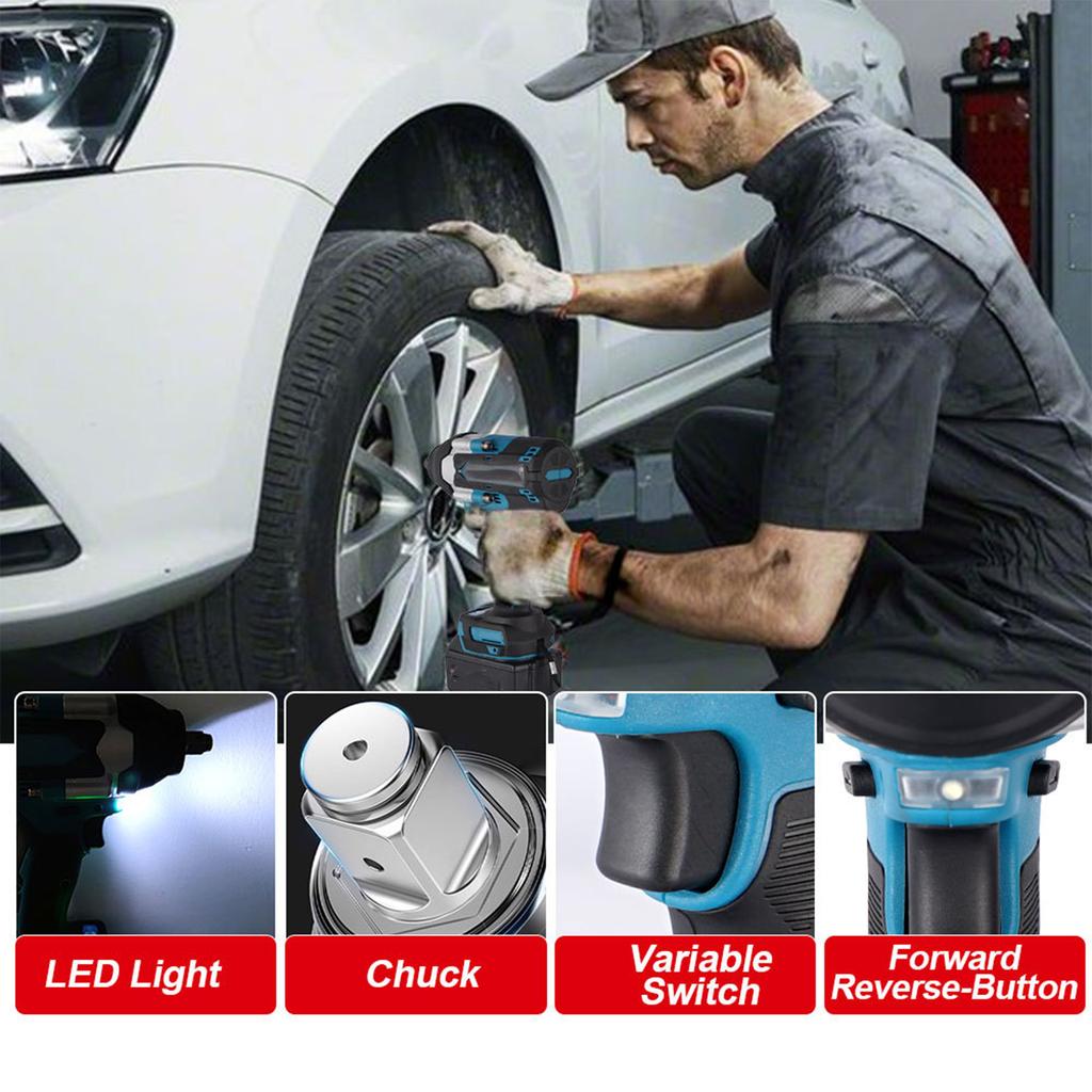 Бесщеточный ударный электрический гаечный ключ литиевая батарея каркасный плотник авторемонтные инструменты 1000 большой крутящий момент