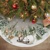 90/120cm Christmas Tree Skirt Snowman Reindeer Snowflake Tree Mat 2024 Christmas Home Decoration Winter Holiday New Year Gifts