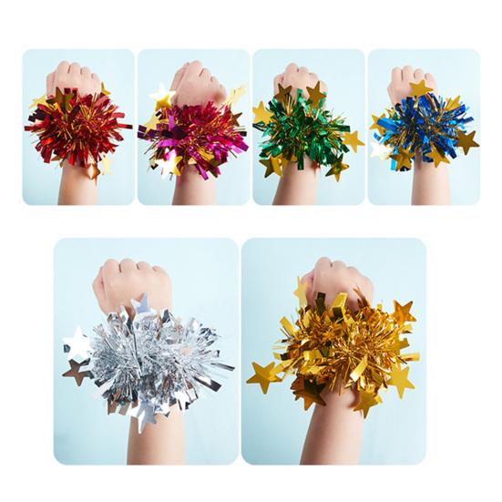 Металлические помпоны, эластичные веревки для черлидинга, сценическое представление, эластичный браслет, браслет со звездным декором, праздничный волейбол