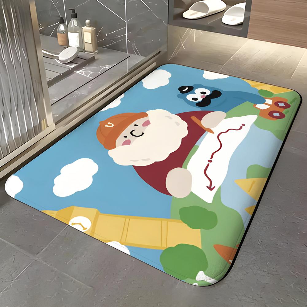 Fashion U-Underbobo Floor Mat Soft Flannel Entrance Door Mat Non Slip Absorbent Bathroom Bedroom Floor Rug