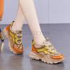 Color-blocking Platform Shoes Women's Spring and Summer New Hollowed-out Breathable Mesh Heightening Sneakers Women Tenis
