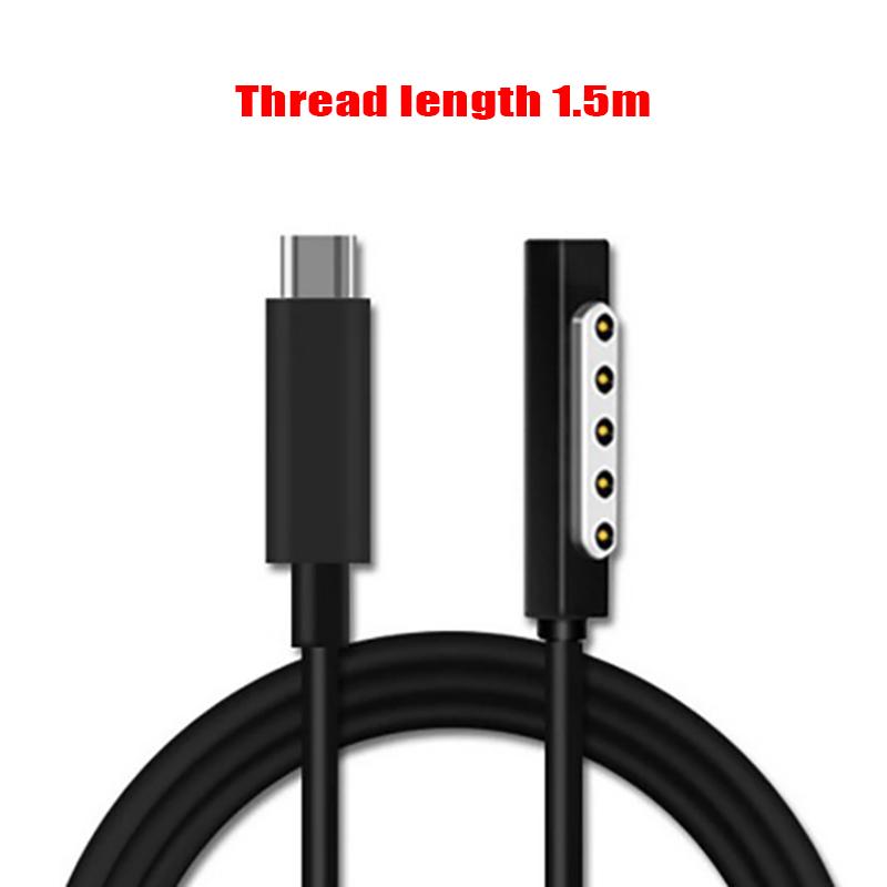 1,5 м USB Type C блок питания Pd зарядное устройство адаптер 3A кабель для быстрой зарядки 65 Вт шнур Type C для планшета Microsoft Surface Pro 1 2
