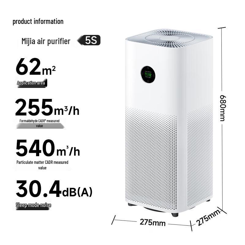 Очиститель воздуха Xiaomi Air Purifier 5S, китайская вилка (адаптер в комплекте)