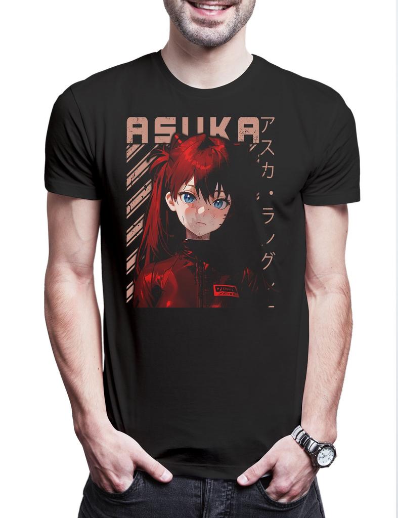 Мужская футболка с аниме-девушкой Мужские Женские Футболки Топ Genesis Nerve Neon Gendo Evangelion Asuka Shinji