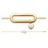 [R5802] - Gold Plated Bracelet 'Cléopatra' White Gold - 19x7 Mm (trombone)