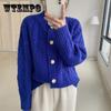Autumn Knitted O-neck Women Cardigan Sweater Casual Long Sleeve Button Elegant Loose Lady Sweaters Female Single Breasted Top
