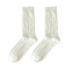 Women's Summer Thin Dark Grain Breathable Cotton Bow In The Tube Stack Socks