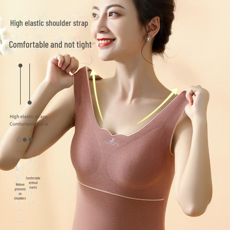 Женский теплый бархатный жилет Pro-Oxygen 2.0: Нижнее белье большого размера, бесшовное, с бархатом, с подогревом и нагрудной подкладкой.