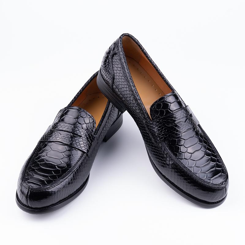 Fashion Popular Men Loafers Fashion Snake Pattern Leather Shoes Driving Footwear Handcraft Customized Comfortable Business Shoes Leather