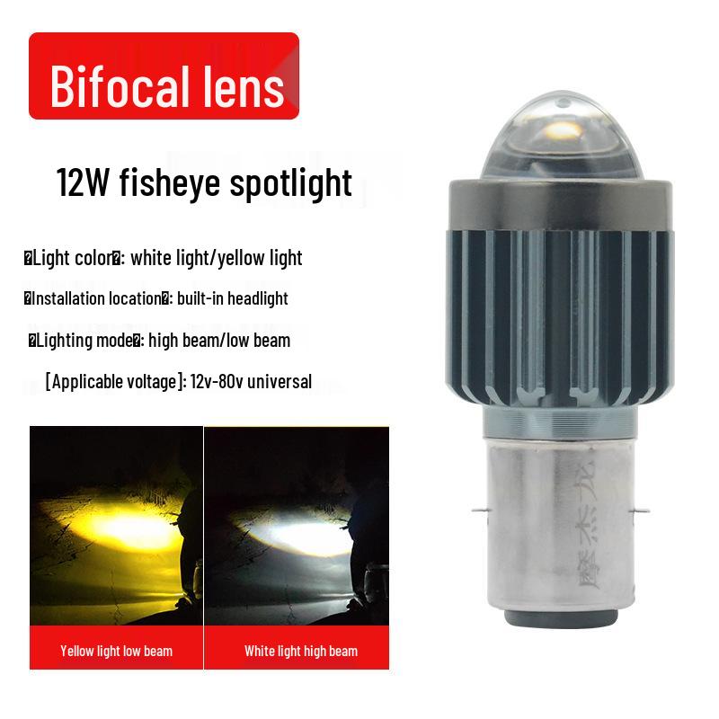 Super Bright LED Motorcycle Headlight for Electric Tricycle - Double Claw, High/Low Beam, Spotlight