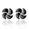 Temperament Women's Lucky Leaf Grass Silver-plated Ear Jewelry, Women's Fashion Windmill Super Bright Crystal Glue Stud Earrings