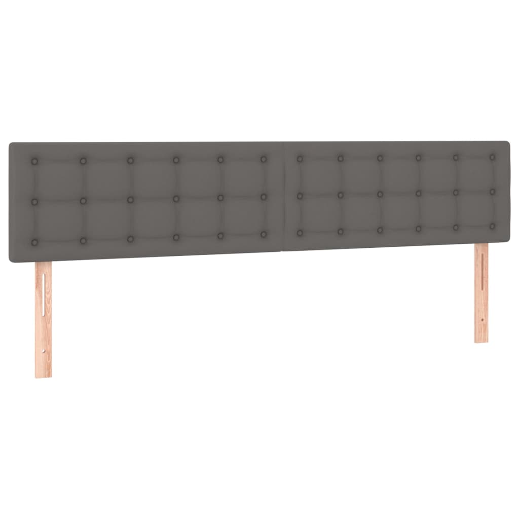 Vidaxl Łóżko Kontynentalne Z Materacem, Szare, Ekoskóra 180X200 Cm