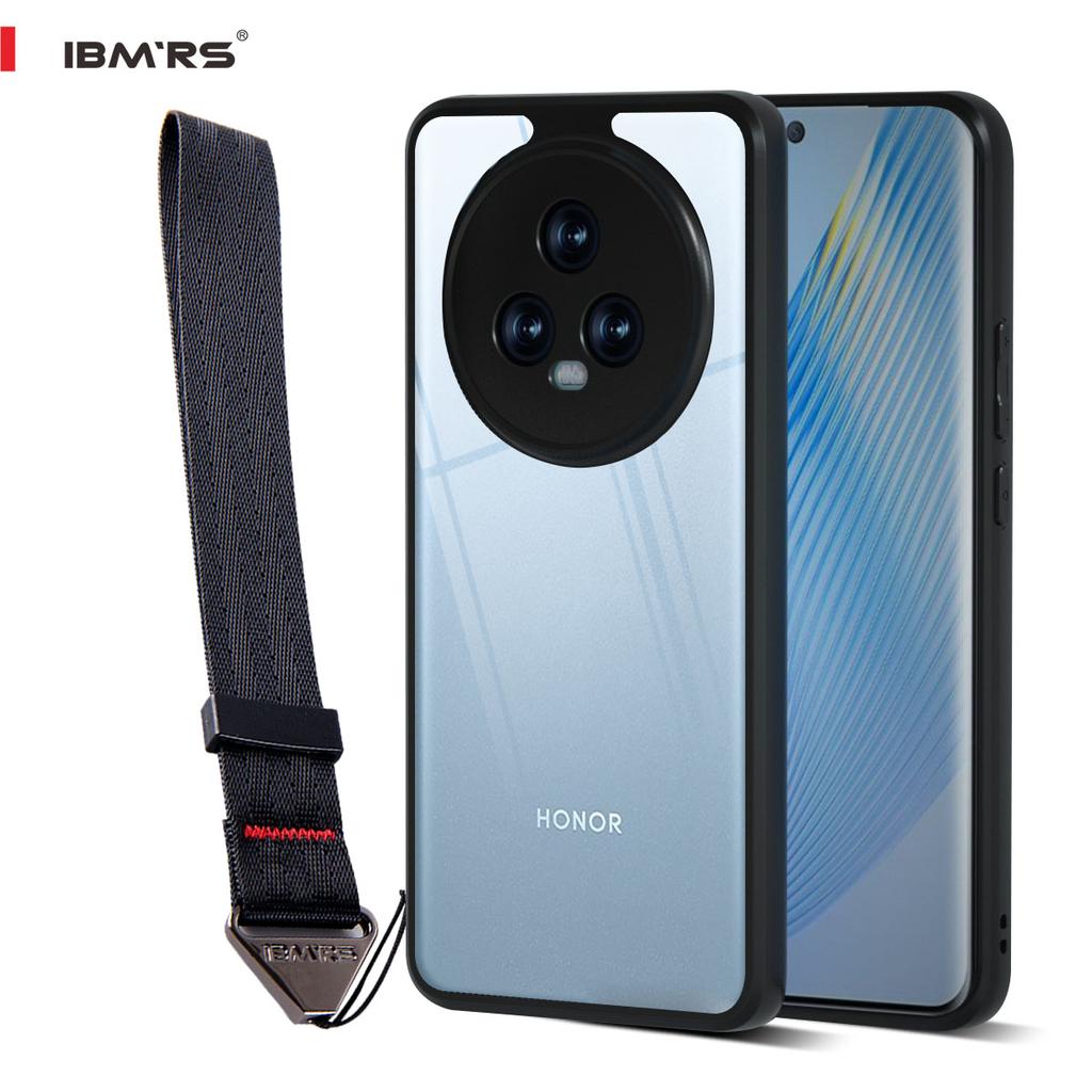 (В комплекте ремешок на запястье)Чехол для телефона IBMRS for Honor Magic5, ударопрочный, защита военного уровня, черный камуфляж