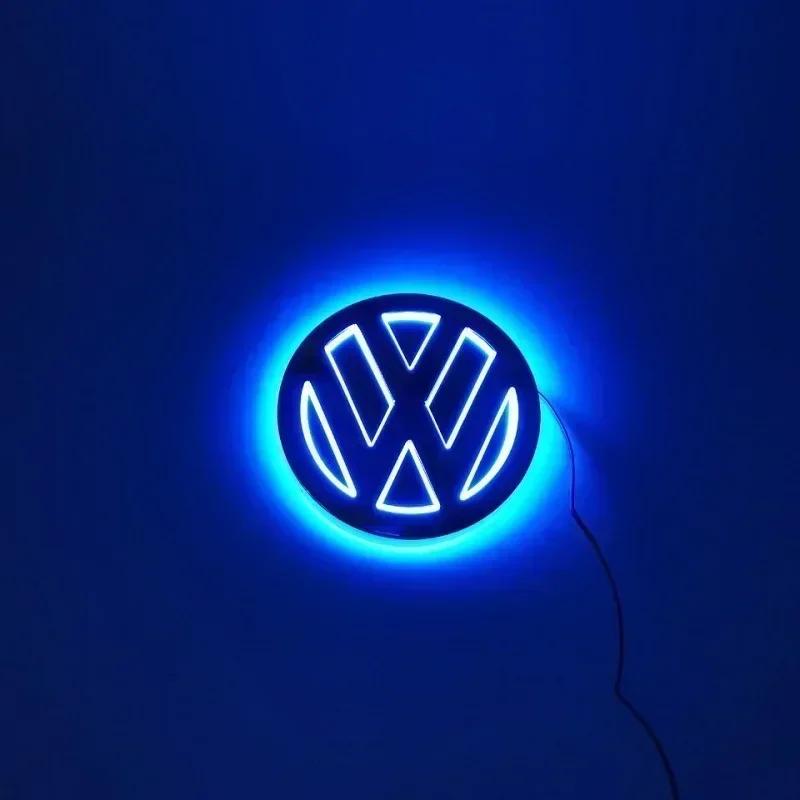 XJBRL1 VW 11cm 4D/5D Logo Light LED Rear Badge Light Front Grille For VW Bora Golf Jetta POLO MAGOTAN Passat Logo Light Trunk Sticker