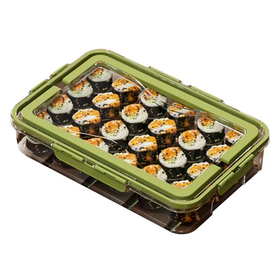 Коробка для хранения продуктов, коробка для закусок, контейнер с крышкой, большая емкость, не содержит бисфенол-А, прозрачный дизайн, легко чистить, разделенный поднос для сервировки