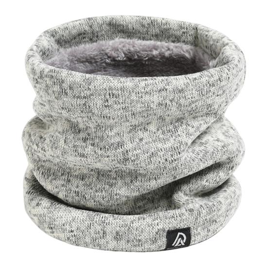 Men Scarf Winter Plush Lining Solid Color Scarf Solid Color Letter Logo Thickened Velvet Warm Knitting Neck Gaiter