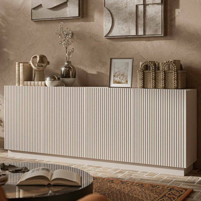 Buffet Masainas Dmora, en Bois Nobl Beige 200x40x78h cm