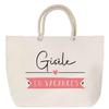 Sac De Plage Anse Corde - PLANETEE - Gisèle - Grand Format - Coton - Personnalisable (prénom)