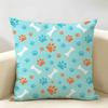 Cute Dog Paw Pattern Cushion Cover Natural Linen Organic Fabric DoubleSided Printing Room Sofa Decor Pillow Case