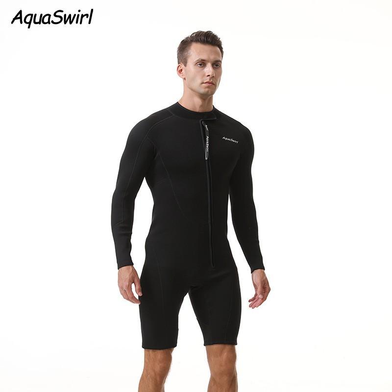 2mm Mens Full Wetsuit With Long Sleeves Shorts Snorkeling Surfing Swimming Warm UV Protection Chloroprene