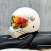 DOT ECE Certified Full Face Motorcycle Helmet Men Women Cruiser Bike ABS Shell With Bluetooth Slot Dual Lens