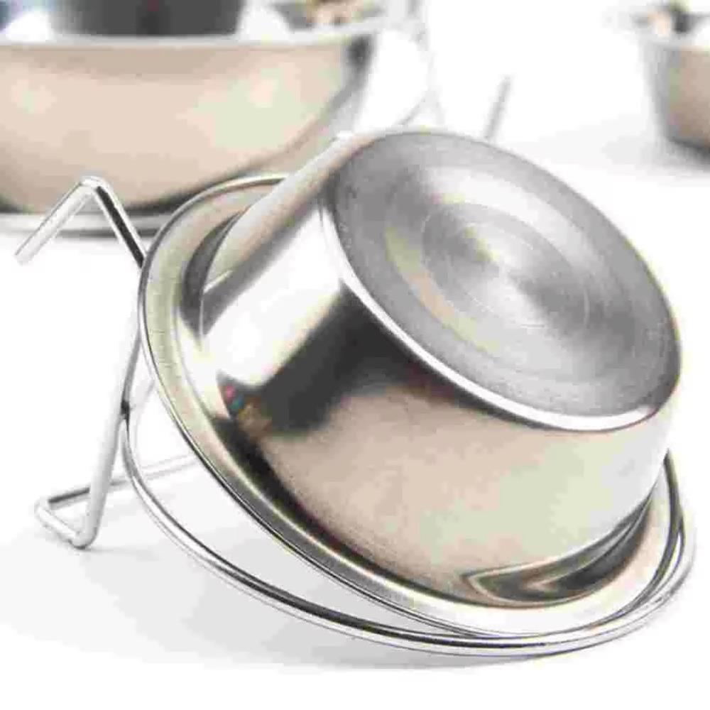 Stainless Steel Hang-on Pet Bowl Big Capacity Hanger Cage Cup Durable Pet Feeding Tool Cat