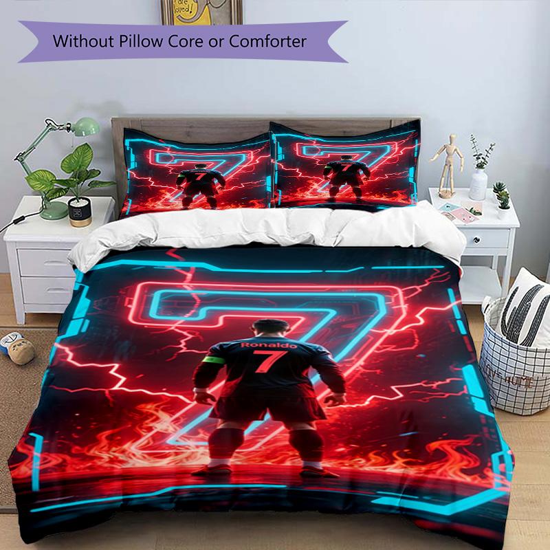 Ronaldo's Cb7 Ronaldo Celebration Bedding Set, Breathable Duvet Cover with Pillowcases, Soft Bed Linen for Bedroom Home Decoration, Perfect Festival B