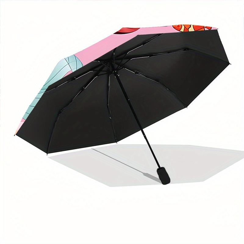 1pc Mermaid Adventure: Automatic Opening/Closing Umbrella with Portable Tri-Fold Design, 8-Bone Iron Frame - Outdoor, for Fans, Travelers, E