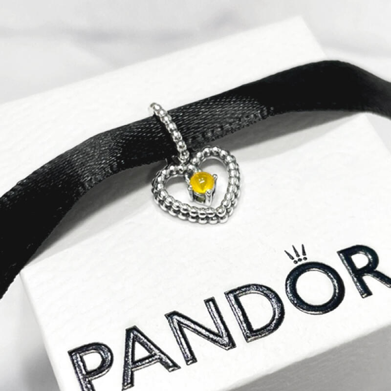 Pandora Настоящий новый камень месяца рождения для ноября: Медовое Сердце 798854C11