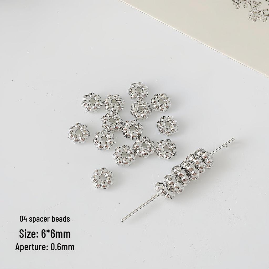 Silver CCB Series: Versatile Spacer Beads - Flower & Heart Designs for DIY Jewelry Making
