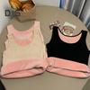 Winter Women Thermal Vest Seamless Plush Fast Temperature Lock Round Neck Slim Fit Elastic Sleeveless Inner Wear Bottoming Tank Top