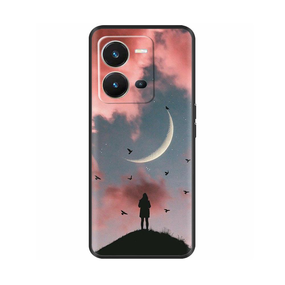 Cute Silicon Phone Case For Vivo X80 Lite 5G Case 2022 Black Silicone Soft TPU Back Cover for vivo X80 Lite X80Lite Bumper Capas