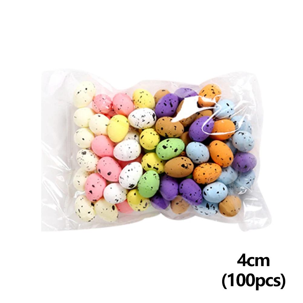 100pcs Colorful Mini Foam Easter Eggs Fake Bird Eggs DIY Happy Easter Decoration 2026 Home Party Decor Kids Gifts Favor