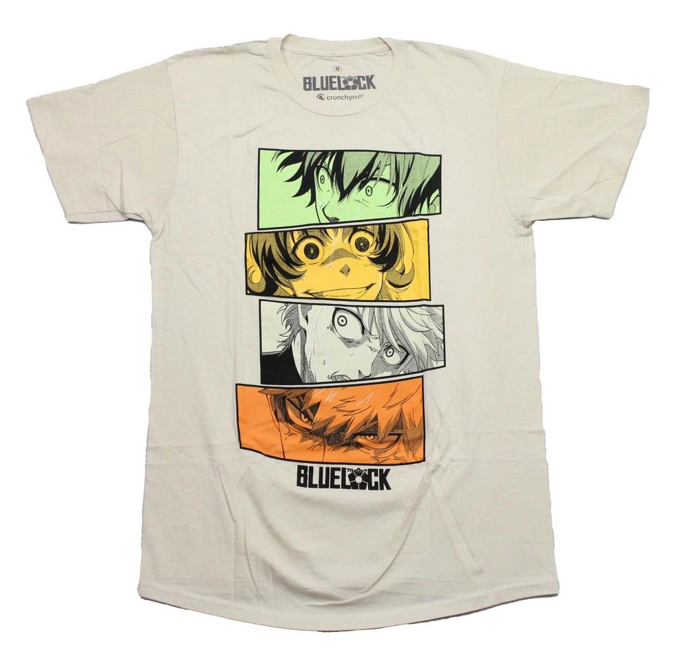 Blue Lock New Adult Tshirt Four Rectangle Character Eye Stack Images