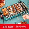 Multifunctional Electric Grill & Roaster with Non-stick Pan and Smokeless Griddle for Skewers and Sausages