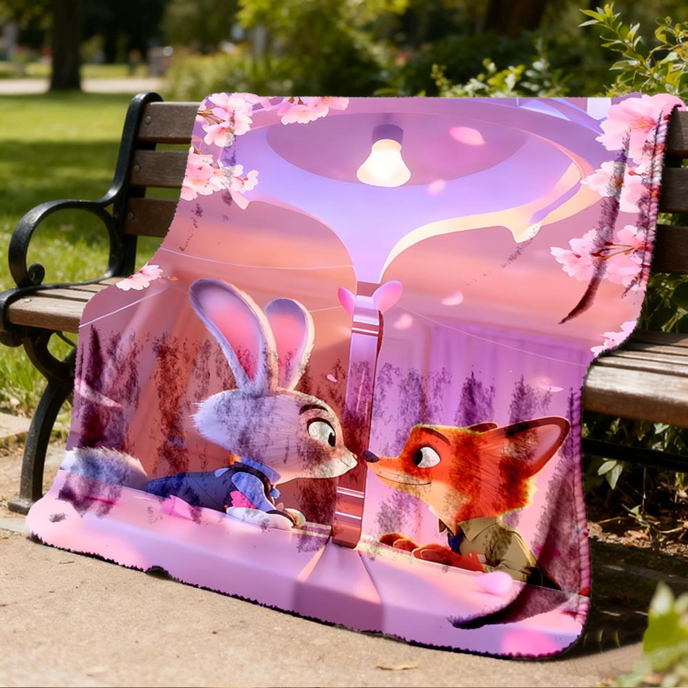 1 шт. Фланелевое одеяло Zootopia для улицы для девочек, мягкое, легкое, идеально подходит для кемпинга и в качестве подарка, цифровое
