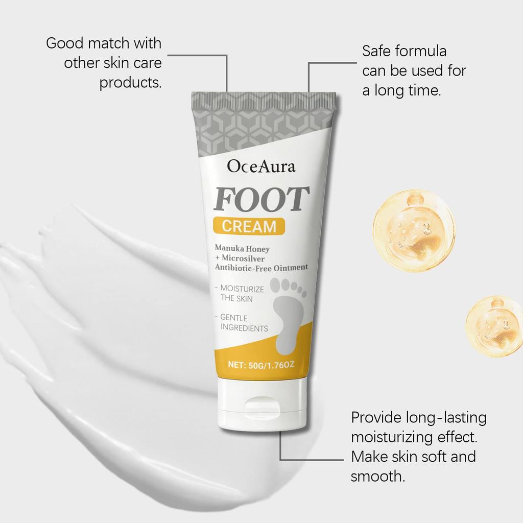 OceAura Moisturizing Hydrating Foot Cream - Enriched with Plant Extracts, Nourishes and Refreshes the Feet