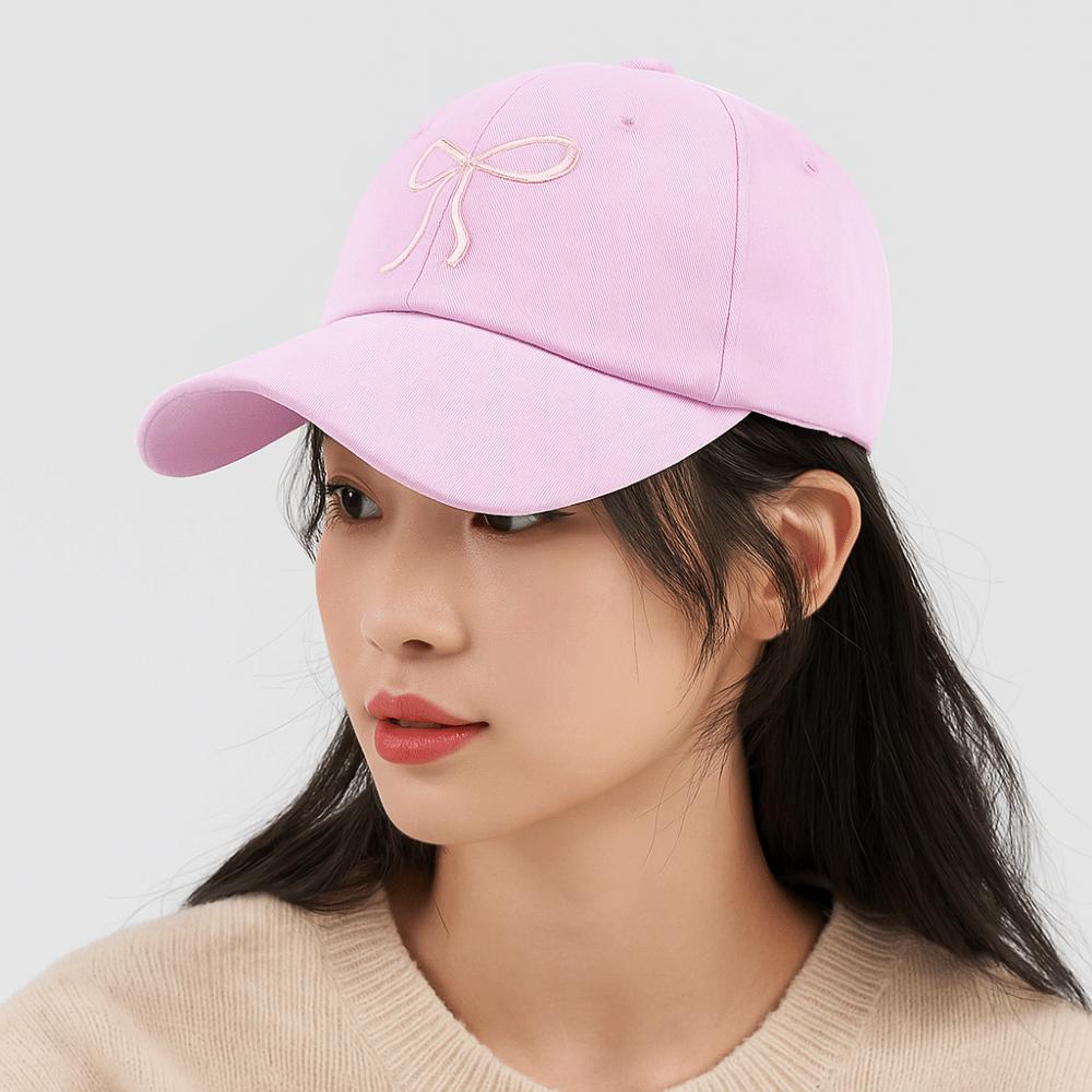 Cotton Bow Embroidered Hat Korean Style Women Peaked Cap Casual Bowknot Baseball Cap  for Girl