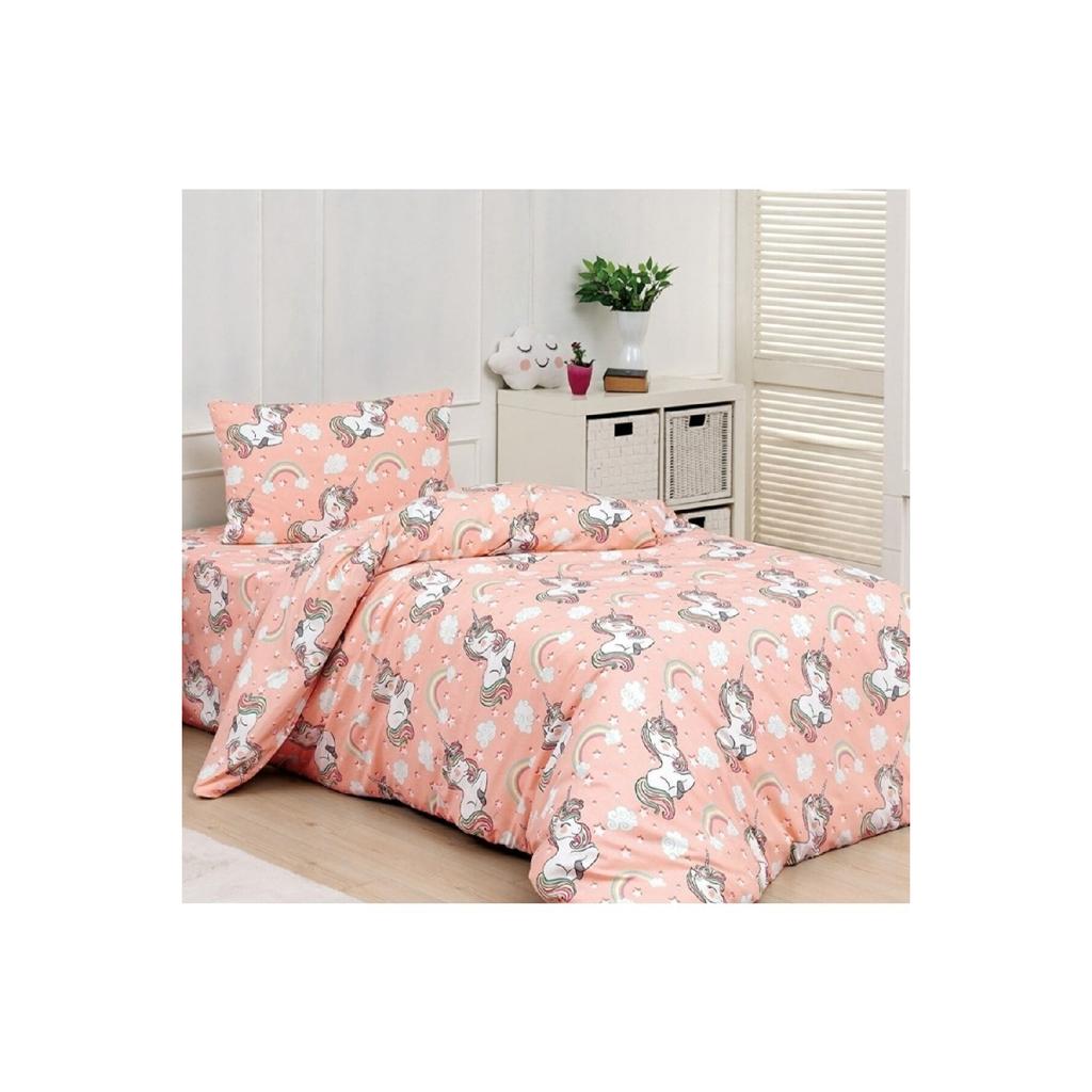Unicorn Cotton Girl's Single Duvet Cover Set With Elastic Sheets (fitted)
