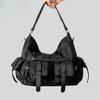 New High-capacity Spicy Girl Style Motorcycle Bag with Multiple Pockets, Nylon Fabric Single Shoulder Crossbody Bag, Women's Casual Handbag