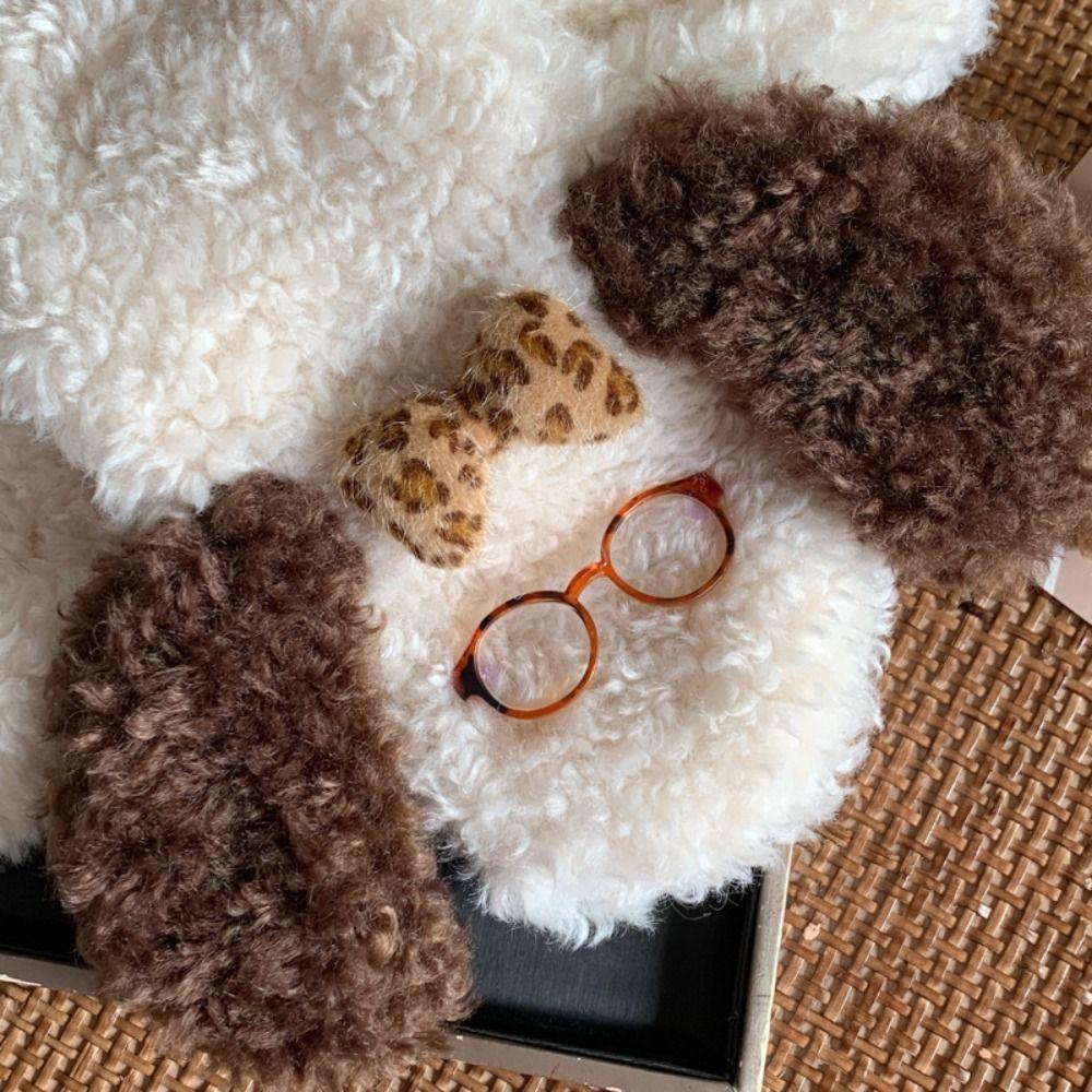 Lamb Plush Scarf Knitted Winter Cashmere Scarves Simple Glasses Puppy Scarf  Student