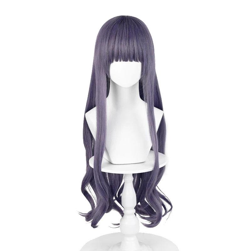 Парик для косплея Daidouji Tomoyo, длинный, фиолетовый, серый, вьющийся, унисекс, термостойкие синтетические волосы, парики для вечеринок в стиле аниме + шапочка для парика