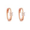 Exquisite Zircon Simple Earrings Inlaid with Diamond Four-leaf Clover Circle Rose Gold Earrings