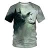 Summer Fox Wolf Men's T-shirt 3D Digital Print Tee Men Round Neck Short Sleeve Bottom T Shirts