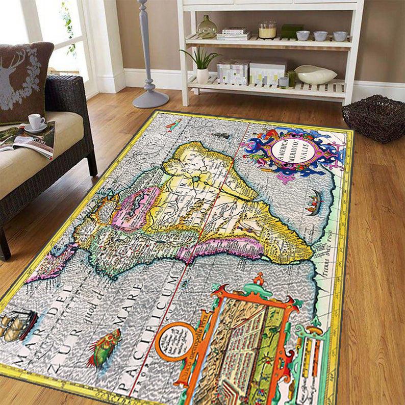 Ковер с навигационной картой древнего мира для гостиной, мягкий фланелевой коврик для спальни, противоскользящий коврик для ванной комнаты, детский игровой коврик